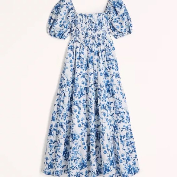 Abercrombie & Fitch Dresses & Skirts - Abercrombie & Fitch Blue and White Floral Midi Dress